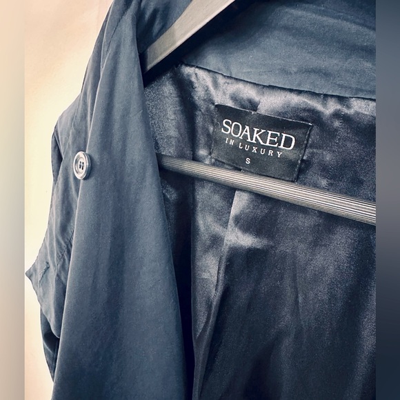 Soaked in Luxury navy belted jacket. Size S. - Picture 2 of 7